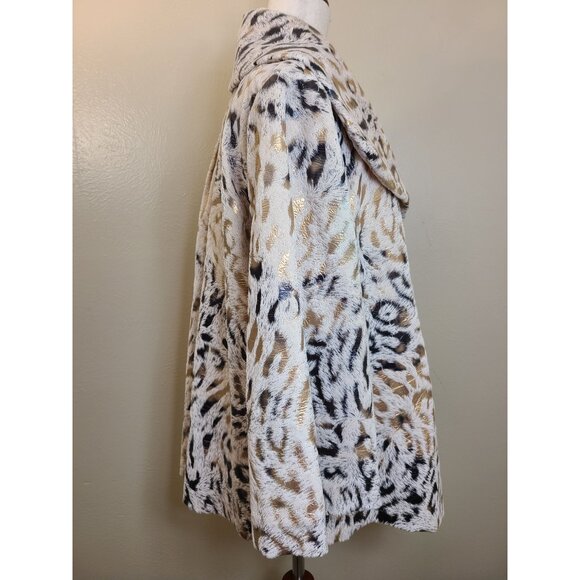 Multiples Long Sleeves Women Coat Jacket Size 0X Animal Print A181 - Picture 3 of 13